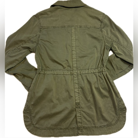 ✨Women’s XS Marrakech Anthropologie Army Green Zip Button Up Utility Coat Jacket - Picture 3 of 12